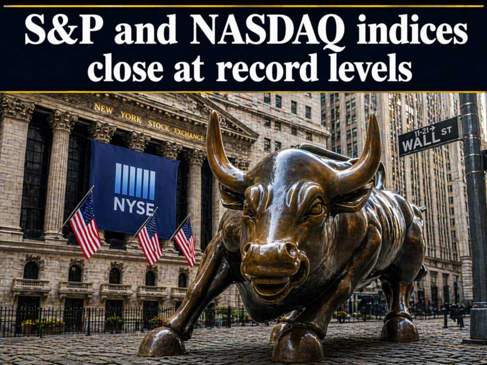 The NASDAQ and S&P indices close at record levels